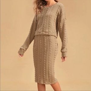Winter Drop Shoulder cable Knit PJset